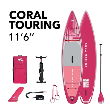 SUP Gonfiabile Aqua Marina CORAL TOURING 11'6", BT-CTPR, rosa, 350 x 79 x 15 cm