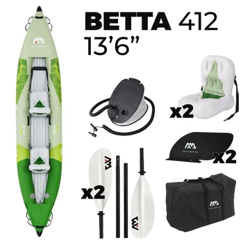 Kayak Aqua Marina BETTA 412, 13'6", per 2 persone, verde, 412 x 80 cm